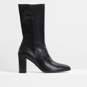 Theory Mid Shaft Leather Boot in Black